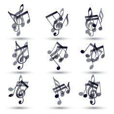 Set of musical notes icons