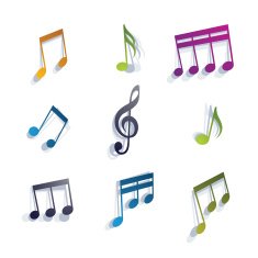 Musical notes icons set