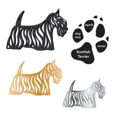 Scottish Terrier dog icon vector on white background