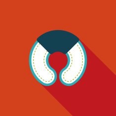 pillow flat icon with long shadow N14