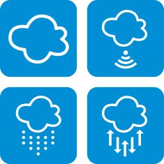 Blue Flat Cloud Icons