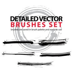 Set of grunge hand-painted brushstrokes