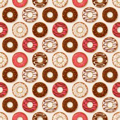 Donuts background Vector seamless pattern N2