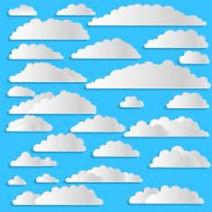 Set of vector paper clouds