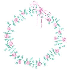 vector floral frame border in wreath shape N2
