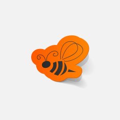 Realistic paper sticker Bee N5