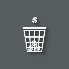 trash basket with crumpled paper