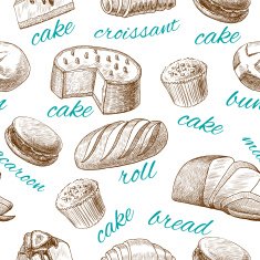 Baking pastry seamless wallpaper N2