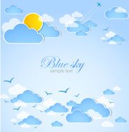 Good weather Blue sky with clouds Vector