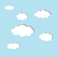 vector set of clouds in the sky
