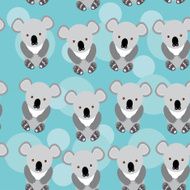 koala Seamless pattern with funny cute animal on blue background