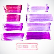 Vector set of different grunge brush strokes N17