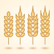 wheat icons set