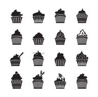 Cupcake icons set