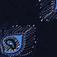 peacock feather in blue background