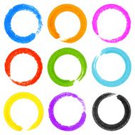Set of Watercolor Colorful Grunge Circle Stains N2