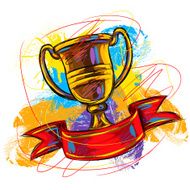 Colorful Golden Trophy