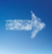 Arrow of clouds on a blue sky Vector illustration N2