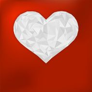 Origami paper heart on red EPS8