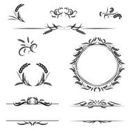 Calligraphic Wheat Elements Vector Illustration