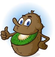 Kiwi Fruit Cartoon Character