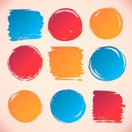 Brushstroke round and square backgrounds