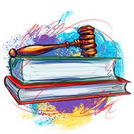 Gavel and books N3