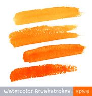 Set of Orange Watercolor Brush Strokes N4