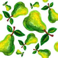 Handmade watercolor grunge fruits for retro design N5