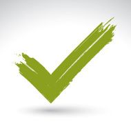 Hand drawn validation icon scanned and vectorized brush drawing N2