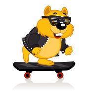hamster on a skateboard