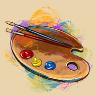 Paint Pallet and Brushes N2