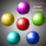 Vector watercolor stains Circles on the paper