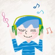 music listening boy