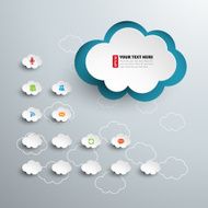 Cloud diagram for cloud computing concept