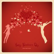 The girl and boy jumping with swarm of birds N2