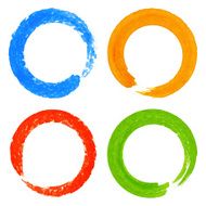 Set of Watercolor Colorful Grunge Circle Stains N3