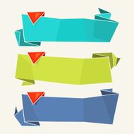 Origami Paper Banners Vector set