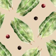 Seamless pattern with bay leaf N4