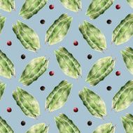 Seamless pattern with bay leaf N5