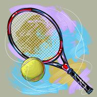 Tennis Racket And Ball N5