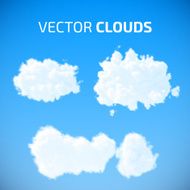 Vector cloud set Blue sky with clouds