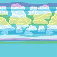 Seamless abstract pattern with sky and clouds N4