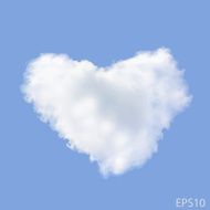 Realistic Heart shaped cloud in the blue sky N2