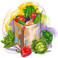 Fresh Vegetables in paper bag