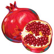 Fresh Pomegranate Isolated on white