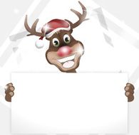 Happy Reindeer Merry Christmas Creative Design