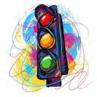 Colorful Traffic Signal