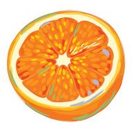 Fresh Orange slice isolated on White