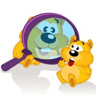 hamster and magnifying glass